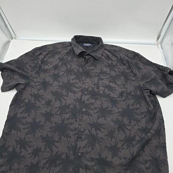 NAT NAST Mens Luxury Shirt XL-Large Black Tropical Relaxed Geometric Silk‎ Blend - Picture 1 of 13